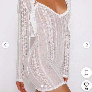 Tiger must White Lace Dress